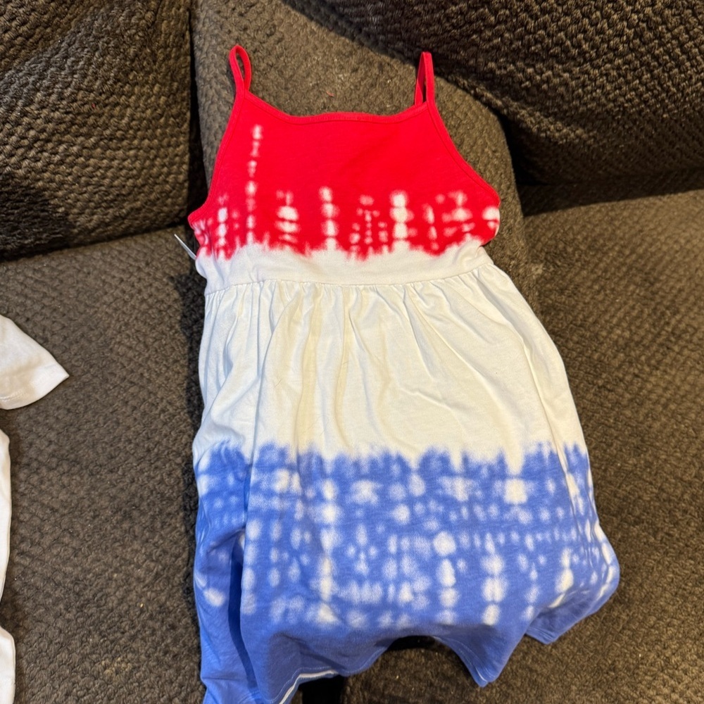 Red, White, and Blue Tie-Dye Dress